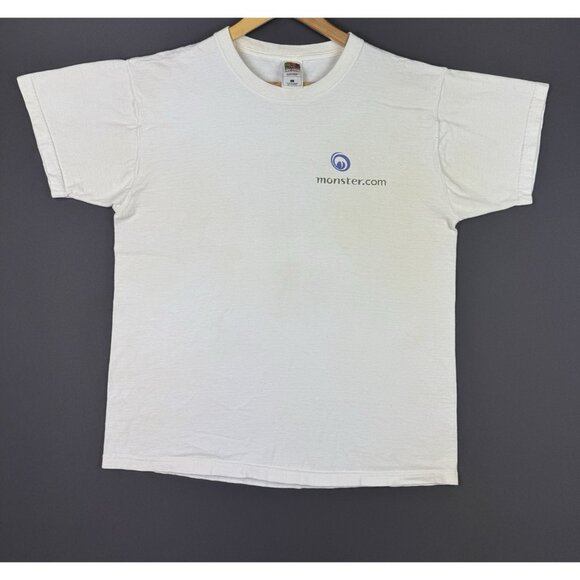 Vintage 90's Monster Dot Com Website Promo Rare Computer Art Graphic White Shirt - Picture 2 of 14
